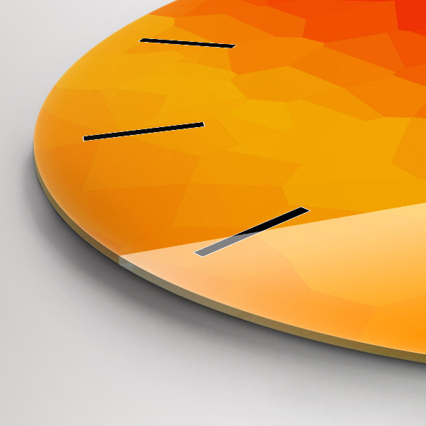 Round glass clock Colorful abstraction