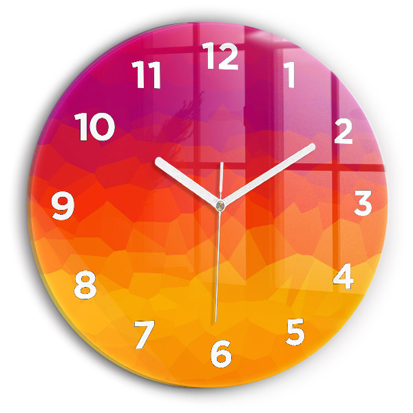 Round glass clock Colorful abstraction