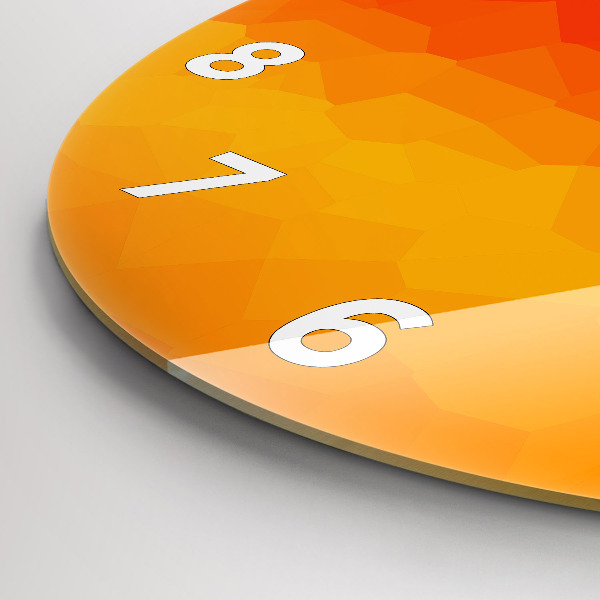 Round glass clock Colorful abstraction