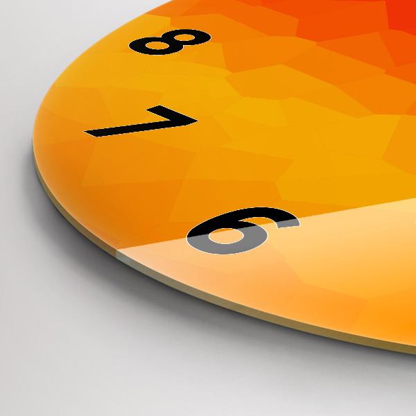 Round glass clock Colorful abstraction