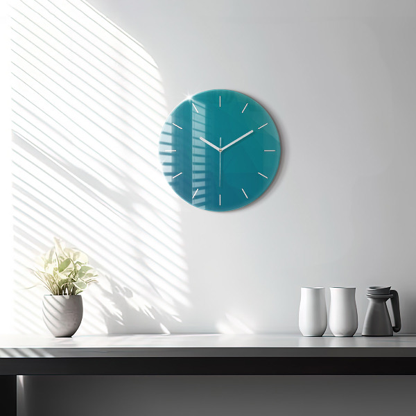 Round glass clock Sea abstraction