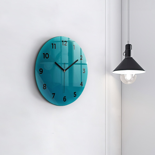 Round glass clock Sea abstraction