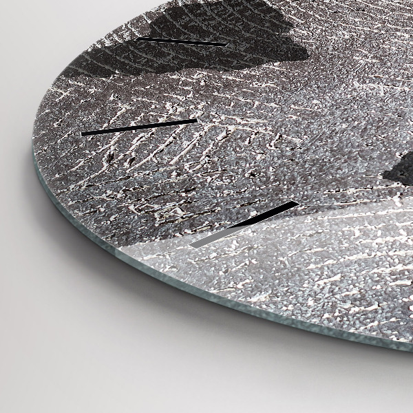 Round glass clock World map concrete