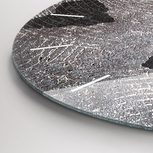 Round glass clock World map concrete