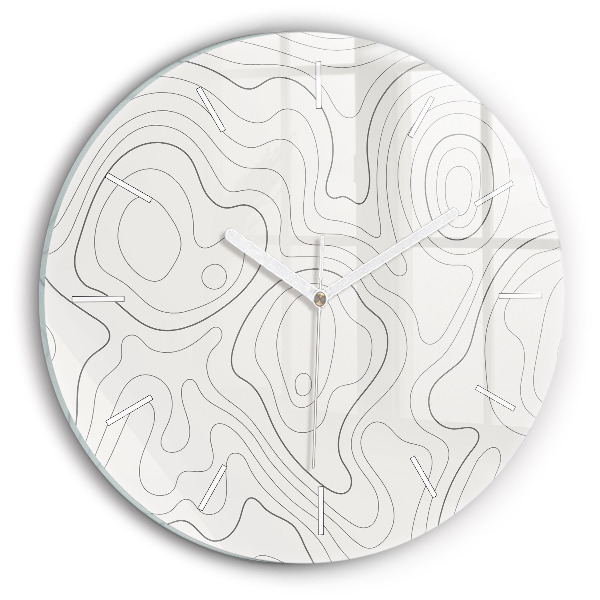 Round glass clock Abstraction spots