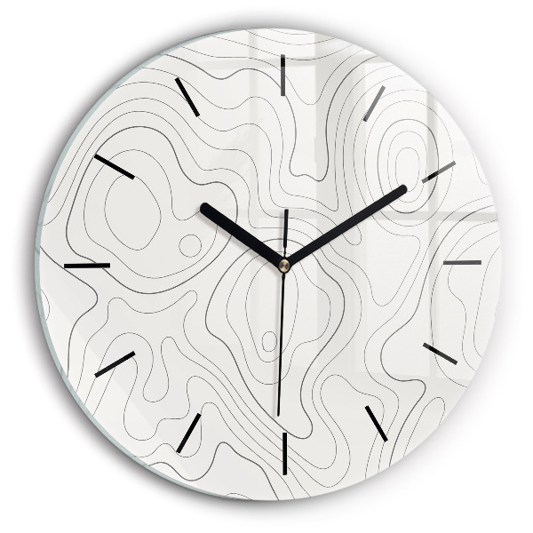 Round glass clock Abstraction spots