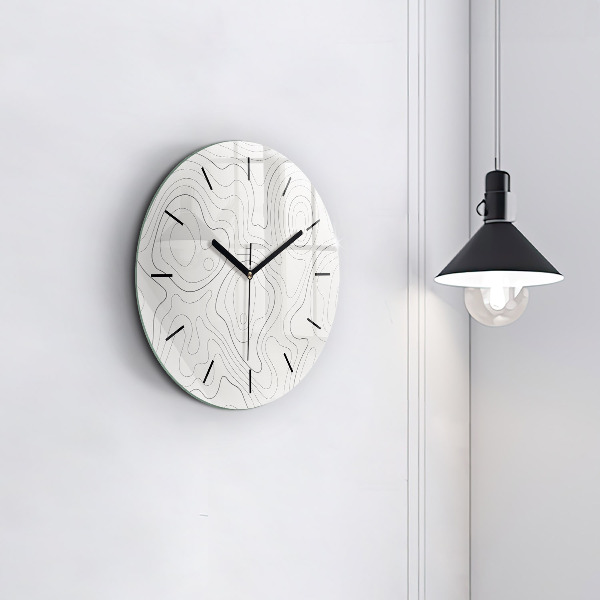 Round glass clock Abstraction spots