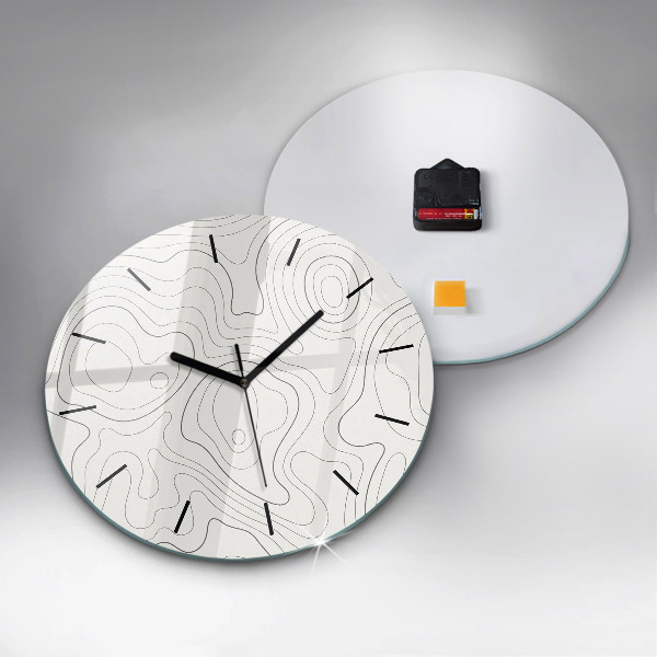 Round glass clock Abstraction spots