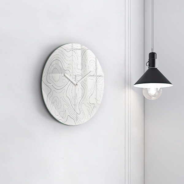 Round glass clock Abstraction spots