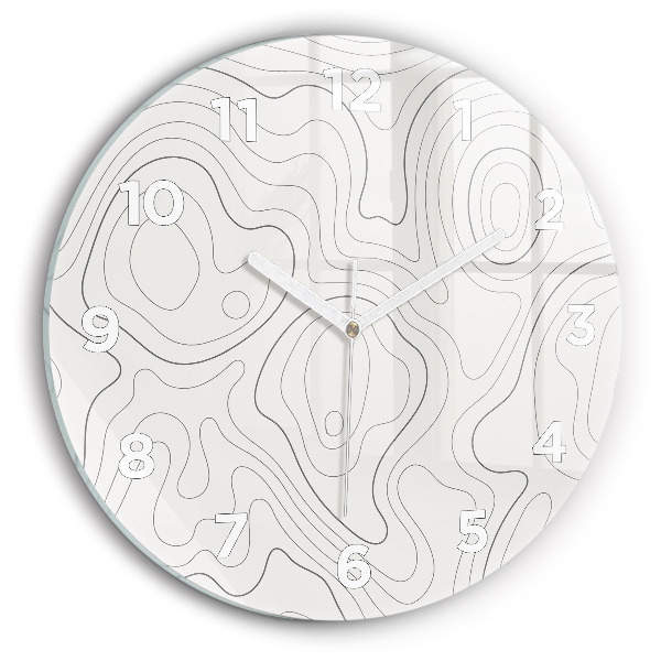 Round glass clock Abstraction spots