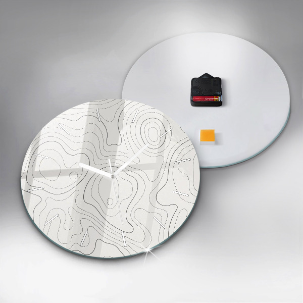 Round glass clock Abstraction spots