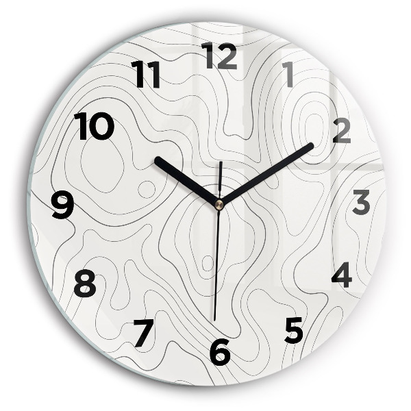 Round glass clock Abstraction spots