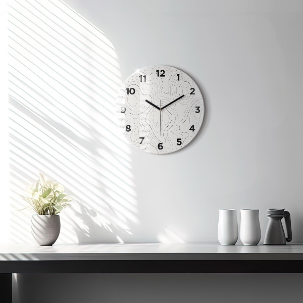 Round glass clock Abstraction spots