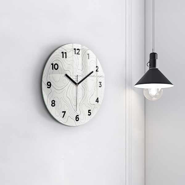 Round glass clock Abstraction spots