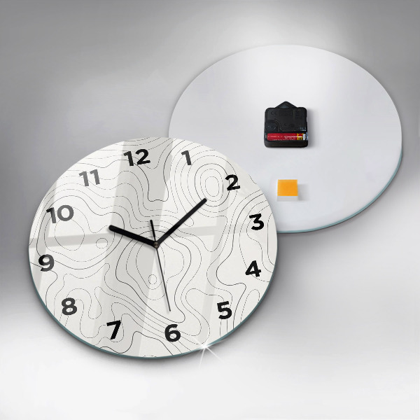 Round glass clock Abstraction spots