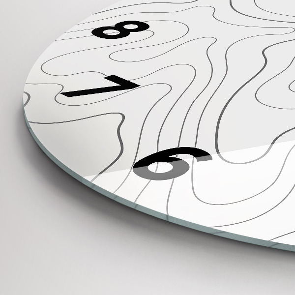 Round glass clock Abstraction spots