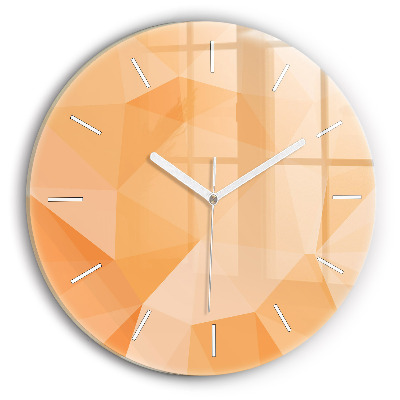 Round glass clock Abstraction triangles