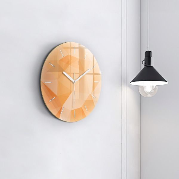 Round glass clock Abstraction triangles