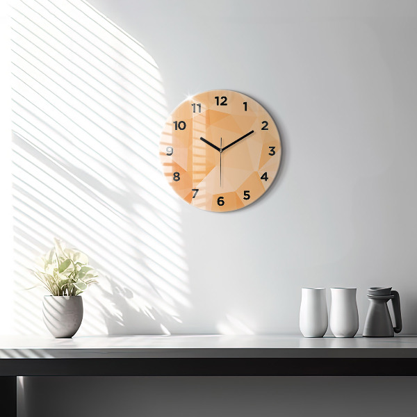 Round glass clock Abstraction triangles