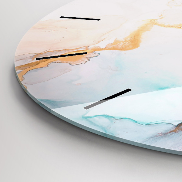 Round glass clock Abstract painting