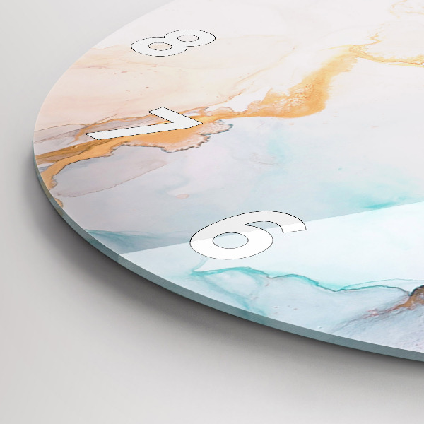 Round glass clock Abstract painting