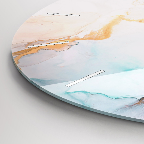 Round glass clock Abstract painting