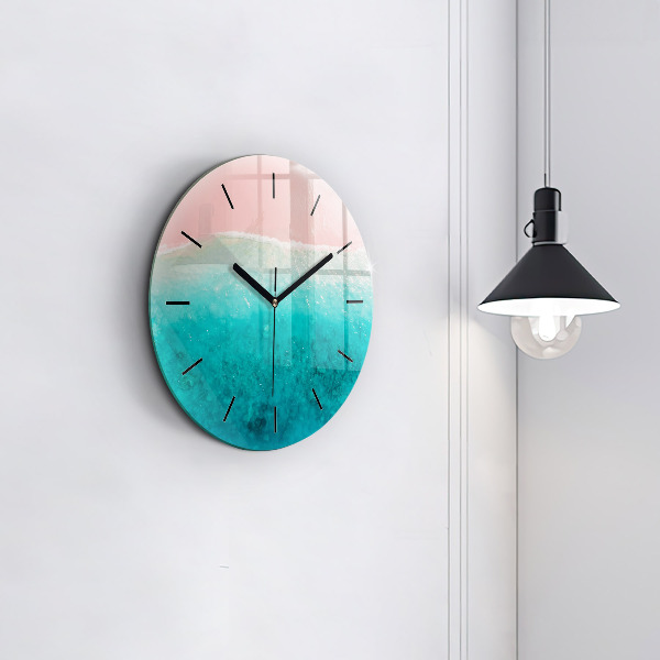 Round glass clock Beach sea sand
