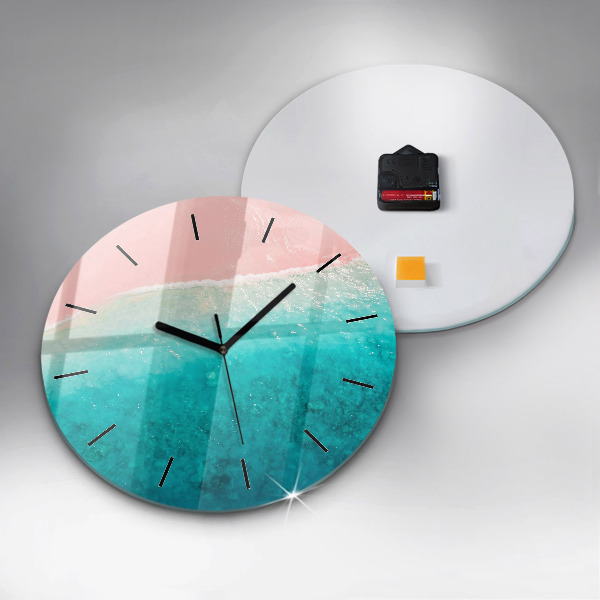 Round glass clock Beach sea sand