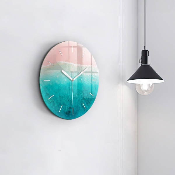 Round glass clock Beach sea sand