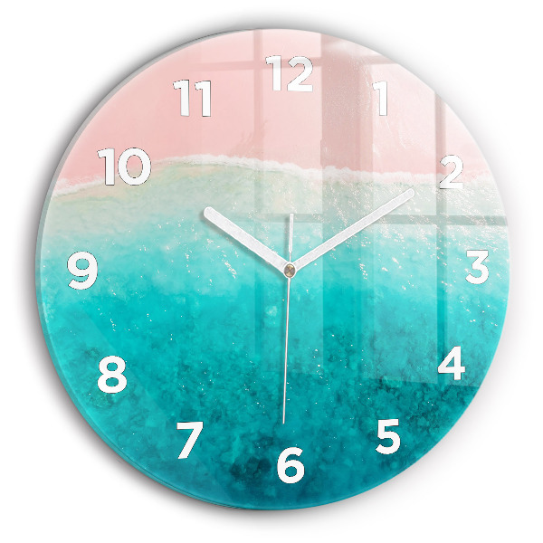 Round glass clock Beach sea sand