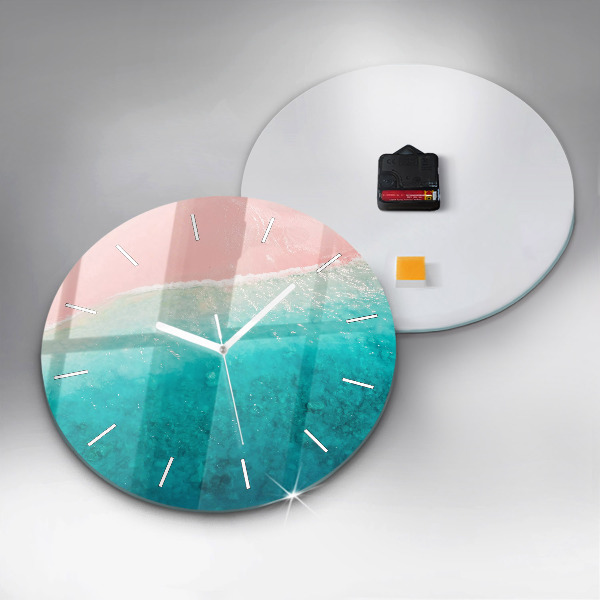 Round glass clock Beach sea sand