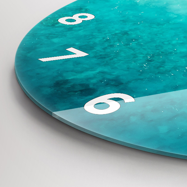 Round glass clock Beach sea sand