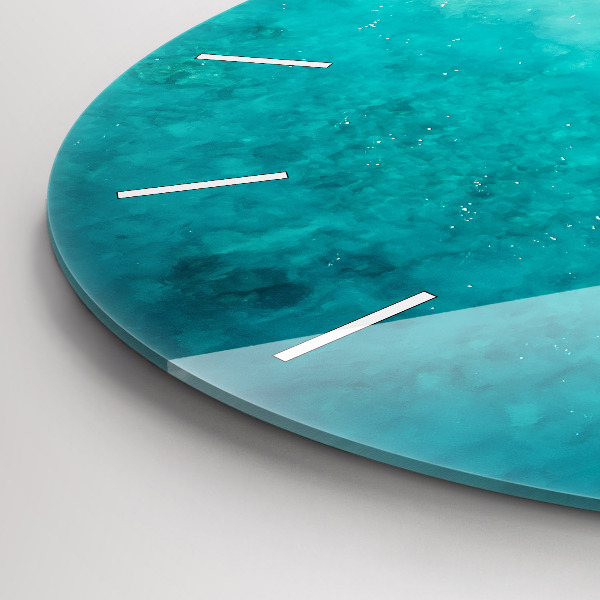 Round glass clock Beach sea sand