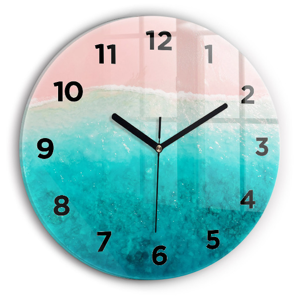 Round glass clock Beach sea sand