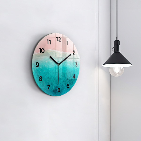 Round glass clock Beach sea sand