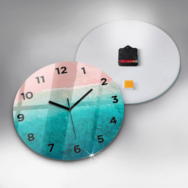 Round glass clock Beach sea sand
