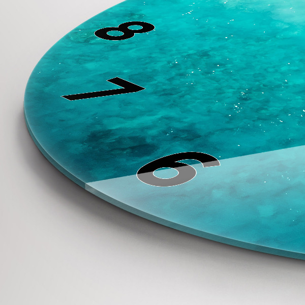 Round glass clock Beach sea sand