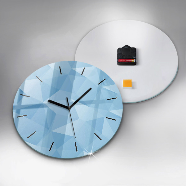 Round glass clock Triangles abstract