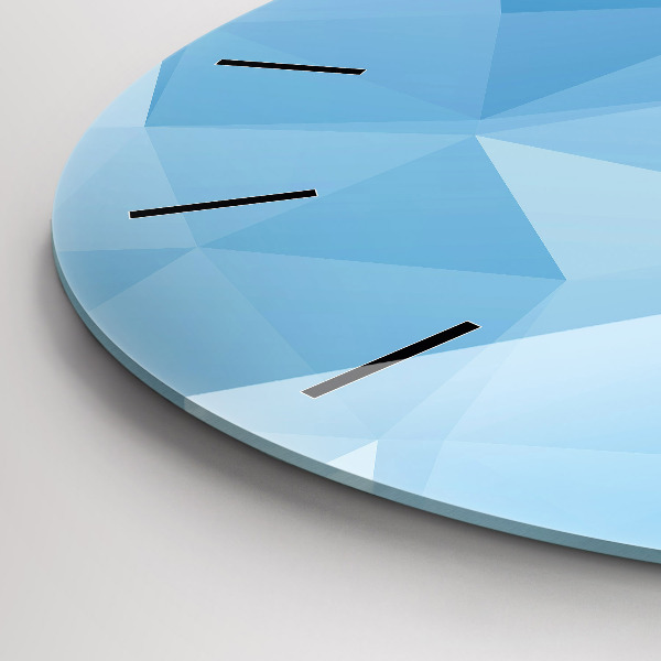 Round glass clock Triangles abstract