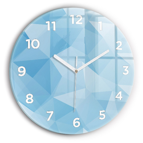 Round glass clock Triangles abstract