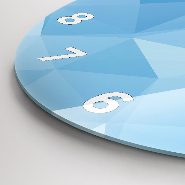 Round glass clock Triangles abstract