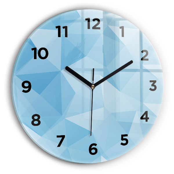 Round glass clock Triangles abstract