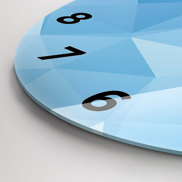 Round glass clock Triangles abstract