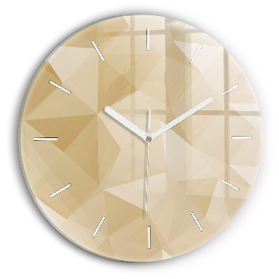 Round glass clock Triangles abstract