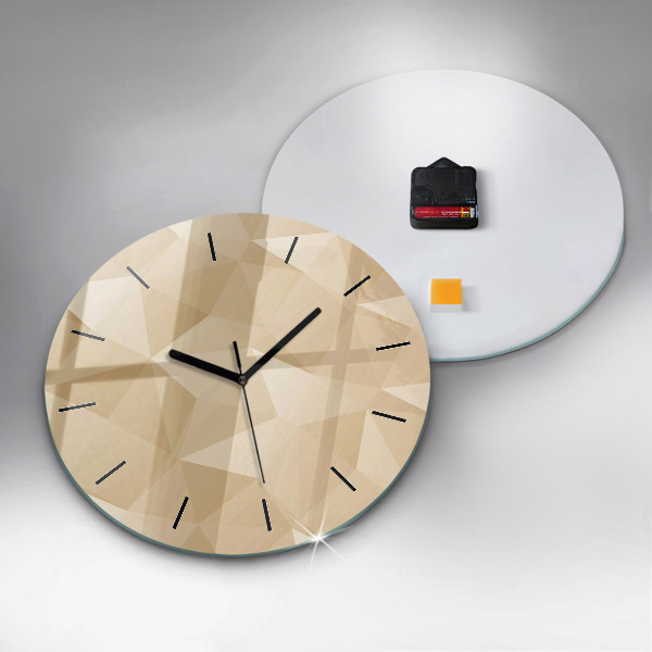 Round glass clock Triangles abstract