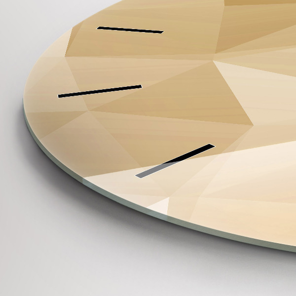 Round glass clock Triangles abstract