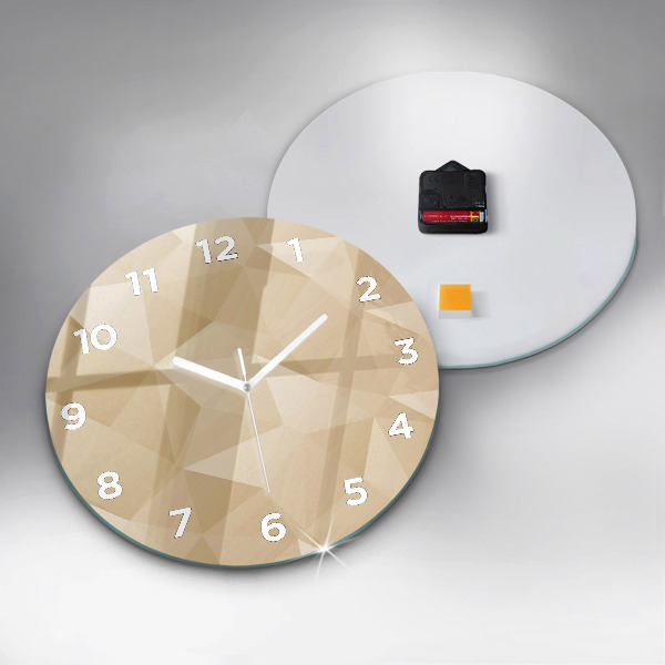 Round glass clock Triangles abstract
