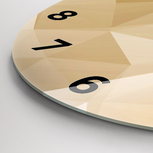 Round glass clock Triangles abstract