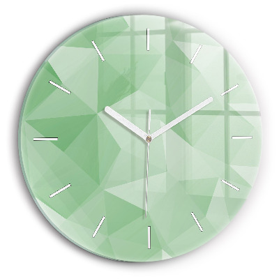 Round glass clock Triangles abstract