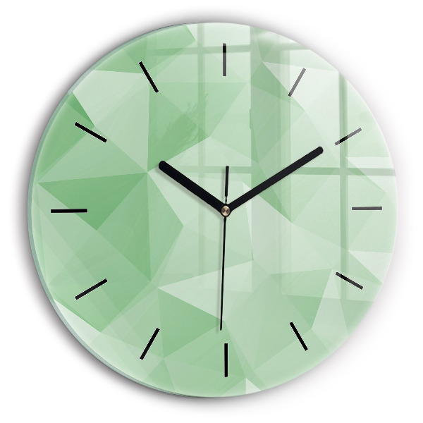 Round glass clock Triangles abstract
